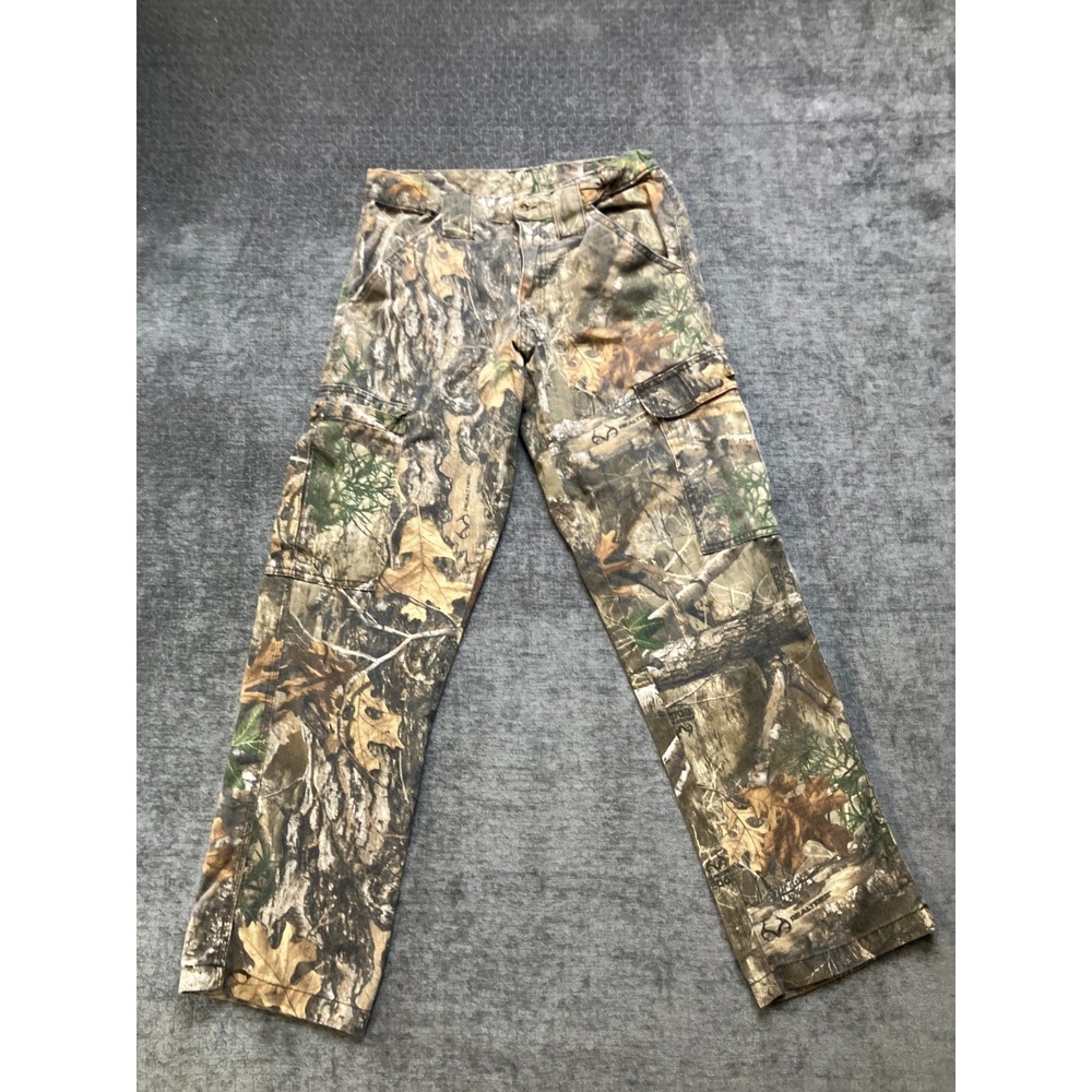 King's Camo Cargo Pants Mens Small Realtree Cotton Edge Hunting Outdoor Low Rise